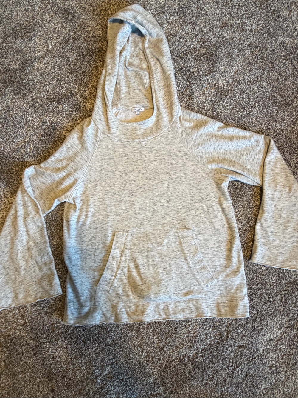 Splendid Light Heather Gray Hooded Pullover Sweatshirt